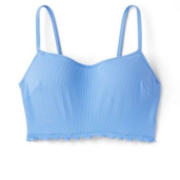 Shade & Shore Women's Lightly Lined Longline Ribbed Bikini Top - Picture 3 of 3